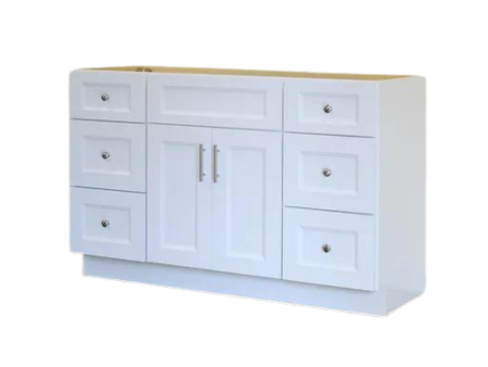 48" Solid Wood Shaker Vanity with both side Drawers (No Top)