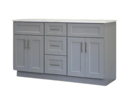 60" Solid Wood Shaker Vanity (No Top)