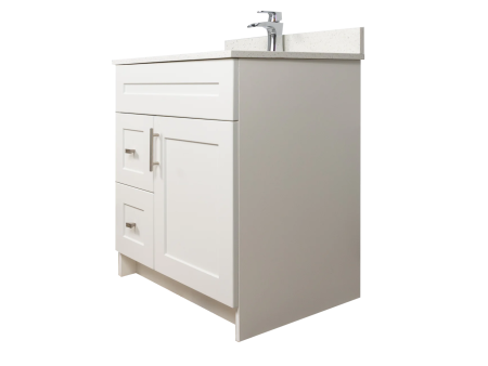 30" MDF Shaker Vanity with Drawers (No Top)