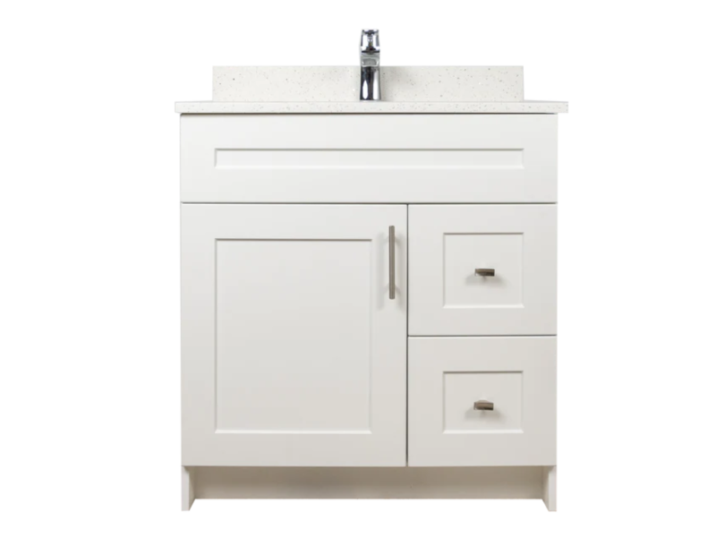 30" MDF Shaker Vanity with Drawers (No Top)