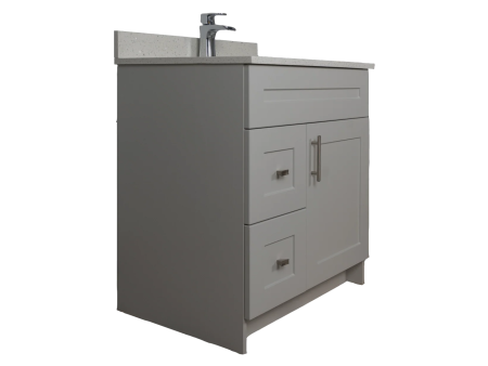 30" MDF Shaker Vanity with Drawers (No Top)