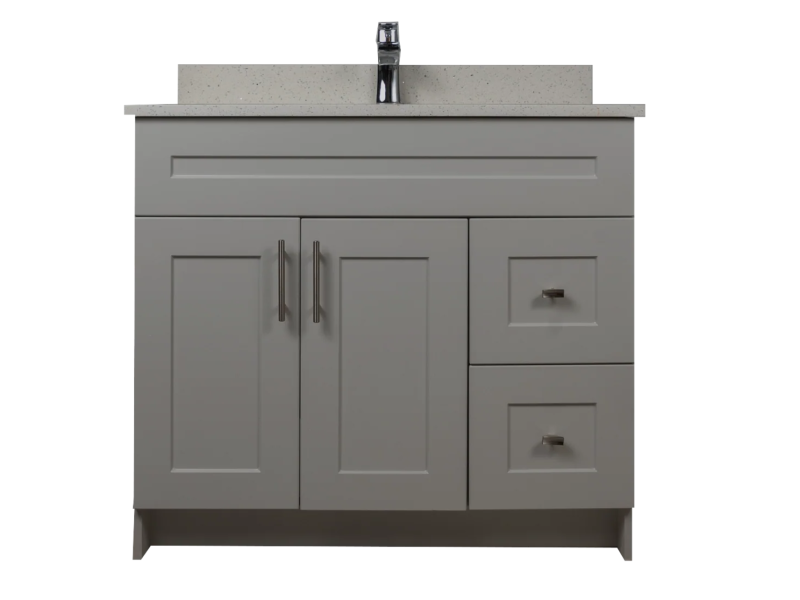 36" MDF Shaker Vanity with Drawers (No Top)