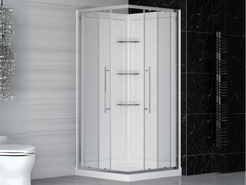 36" x 36" SQUARE CHROME Shower Enclosure