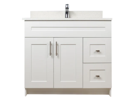 42" MDF Shaker Vanity with Drawers (No Top)