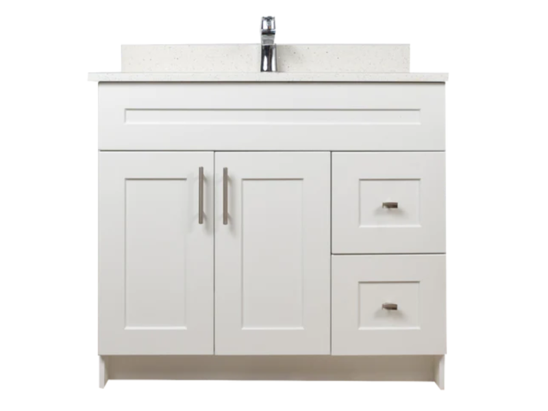 42" MDF Shaker Vanity with Drawers (No Top)