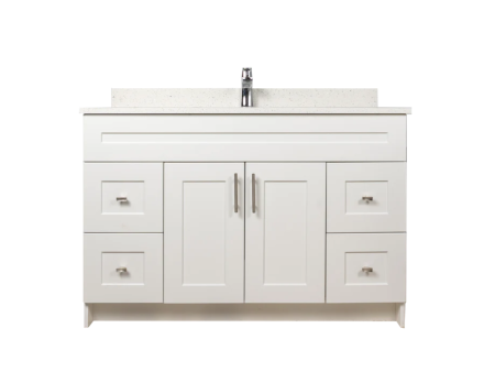 48" MDF Shaker Vanity with both side drawers (No Top)