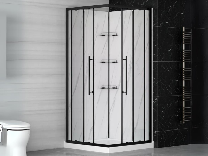 32" x 32" ROUND BLACK Shower Enclosure