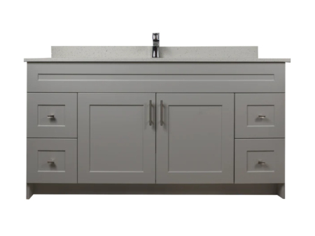 60" MDF Shaker Vanity (No Top)