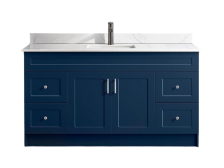 60" Solid Wood Shaker Vanity (No Top)