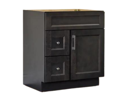 30" Solid Wood Shaker Vanity with Drawers (No Top)