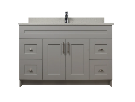 54" Solid Wood Shaker Vanity (No Top)