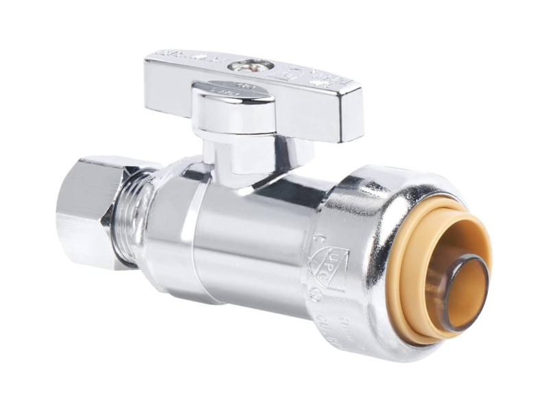 1/2" Push  x 3/8" OD Straight Ball Valve