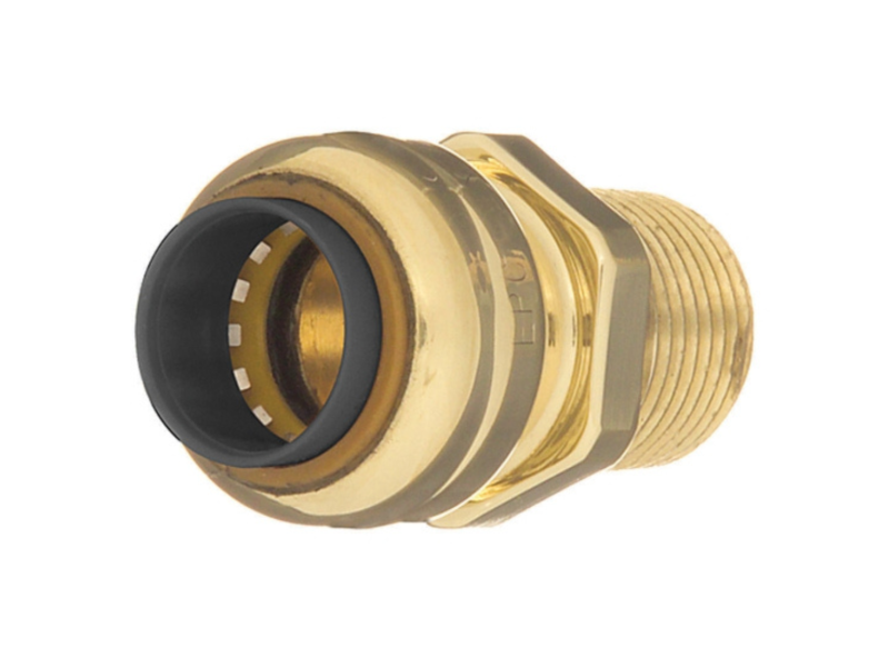 1/2" Push x MNPT Brass Coupling