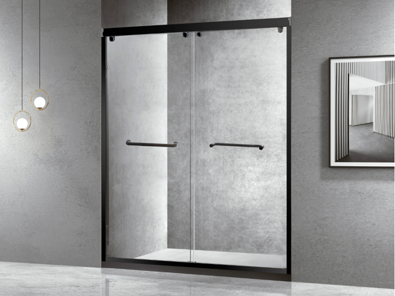 60" x 72" BLACK MUS-26 Framed Shower Door