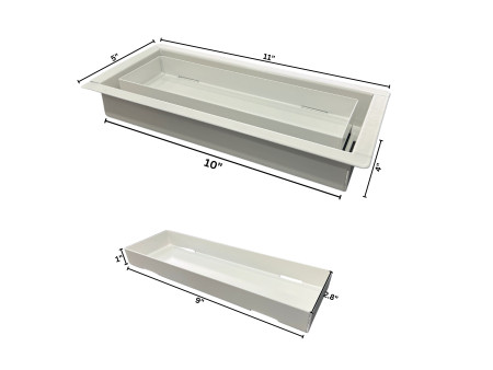 4" x 10" (White) Removable Metal Flush Mount Floor Register