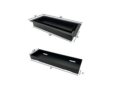 4" x 10" (Black) Removable Metal Flush Mount Floor Register