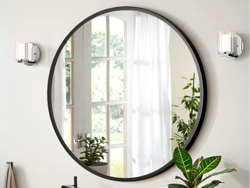 30" ROUND BLACK MIRROR