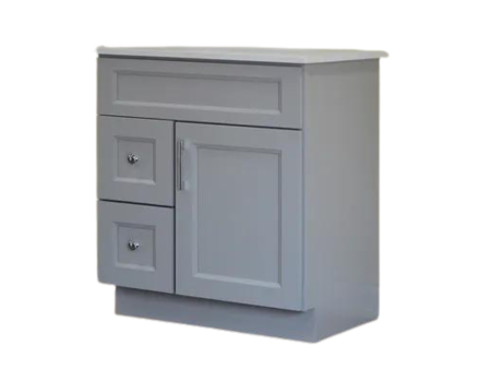 30" Solid Wood Shaker Vanity with Drawers (No Top)