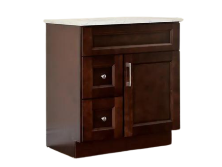 30" Solid Wood Shaker Vanity with Drawers (No Top)