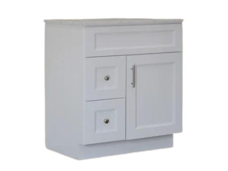 30" Solid Wood Shaker Vanity with Drawers (No Top)